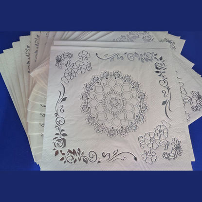 Picture of Tissue Paper Silver Lotus (Pack of 20pcs)