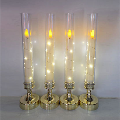 Picture of 4pcs Flameless Taper Candles/Wire Lights