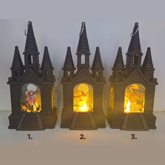 Picture of Halloween haunted castle with light